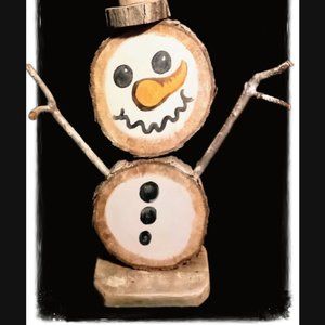 Wood snow man